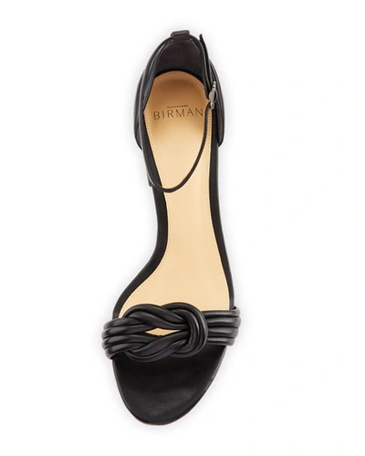Shop Alexandre Birman Vicky Knot Leather Sandals In Black