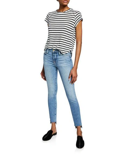 Shop Frame Le High Skinny Jeans With Staggered Raw Hem In Westway