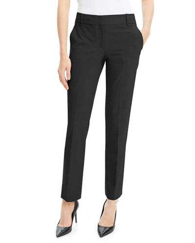 Shop Theory Straight-leg Traceable Wool Suiting Trousers In Black