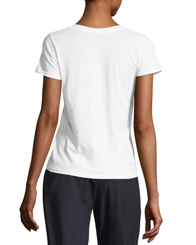 Shop Vince Essential Pima Cotton V-neck Tee In Optic White