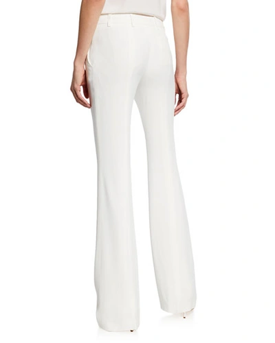 Shop Alexander Mcqueen Leaf Crepe Classic Suiting Pants In Ivory