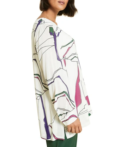 Shop Marina Rinaldi Plus Size Fatalita Abstract-print Blouse In White