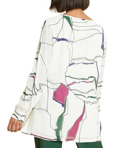 Shop Marina Rinaldi Plus Size Fatalita Abstract-print Blouse In White
