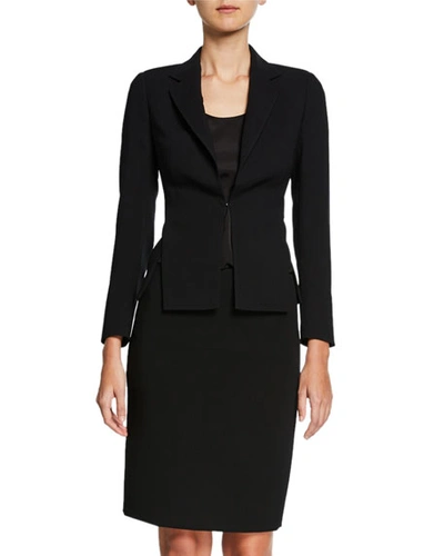 Shop Akris Ocelia Slit Crepe Jacket In Black