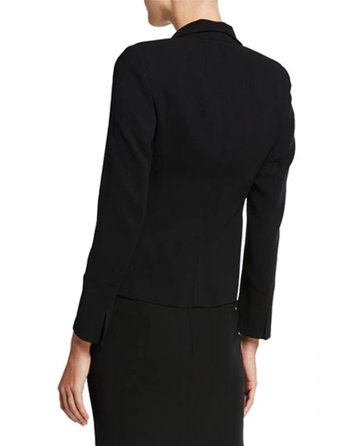 Shop Akris Ocelia Slit Crepe Jacket In Black