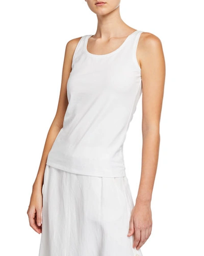 Shop Nic + Zoe Perfect Jersey Scoop-neck Tank In Paper White