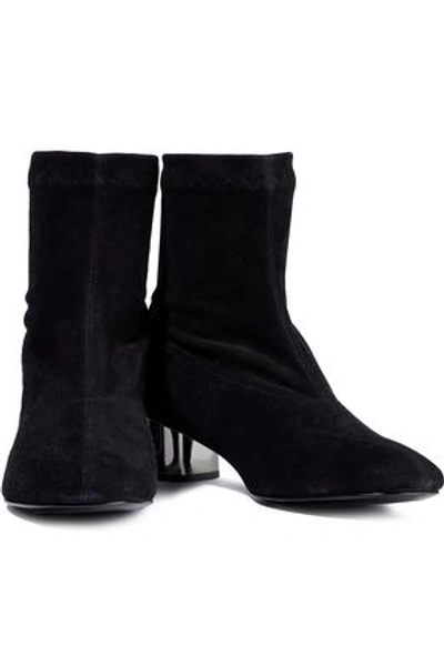 Shop Robert Clergerie Woman Pili Stretch-suede Sock Boots Black