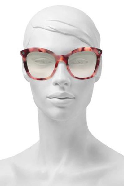 Shop Gucci Woman D-frame Printed Acetate And Silver-tone Sunglasses Pink