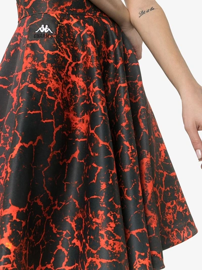 Shop Charm's X Kappa Lava-print Skirt In Red