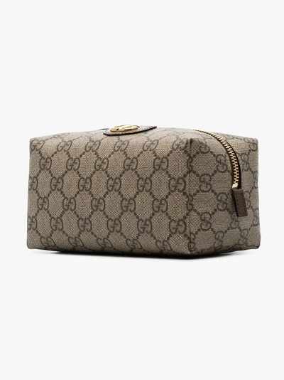 Shop Gucci Beige Ophidia Gg Cosmetic Case In Neutrals