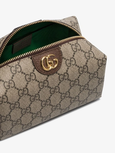 Shop Gucci Beige Ophidia Gg Cosmetic Case In Neutrals