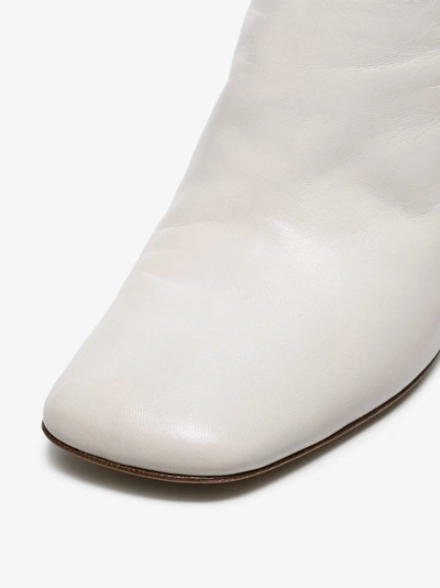 Shop Loewe White 80 Leather Ankle Boots In 2100 White