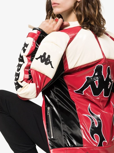 Shop Charm's X Kappa Faux Leather Biker Jacket In Red