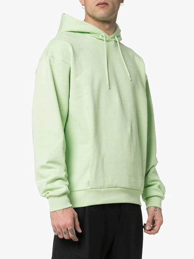 Shop Martine Rose Classic Logo Embroidered Cotton Hoodie In Green