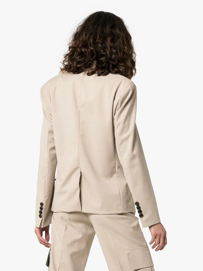 Shop Charm's Asymmetric Double-breasted Blazer In Neutrals