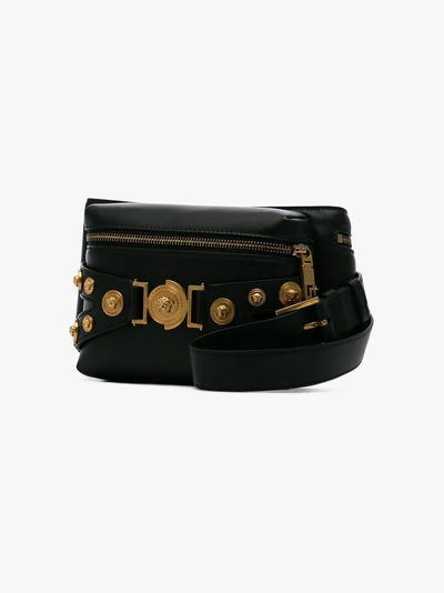 Shop Versace Tribute Crossbody Belt Bag In Black