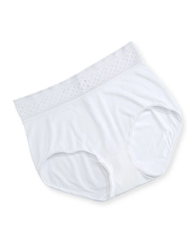 Shop Wacoal Subtle Beauty Lace-trim Bikini Briefs In White