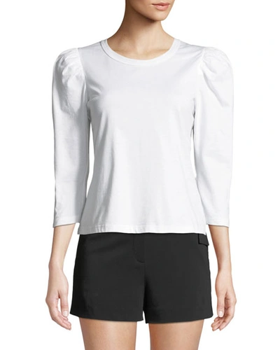 Shop A.l.c Karlie Puff-sleeve Crewneck Tee In White