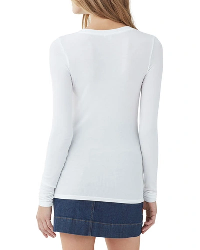 Splendid Valley 2x1 Rib Long-sleeve V-neck Tee In White