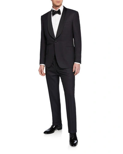 Shop Canali Men's Two-piece Tuxedo With Shawl Collar In Black