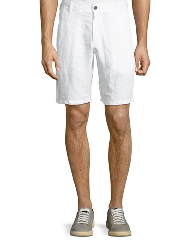 Shop Vilebrequin Men's Baron Linen Shorts In Blanc