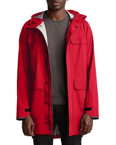 Shop Canada Goose Men's Seawolf Hooded Jacket W/ Waterproof Coating In Red