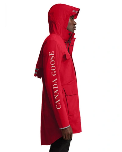 Shop Canada Goose Men's Seawolf Hooded Jacket W/ Waterproof Coating In Red