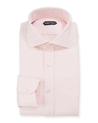 Shop Tom Ford Men's Long-sleeve Solid Dress Shirt In Pink