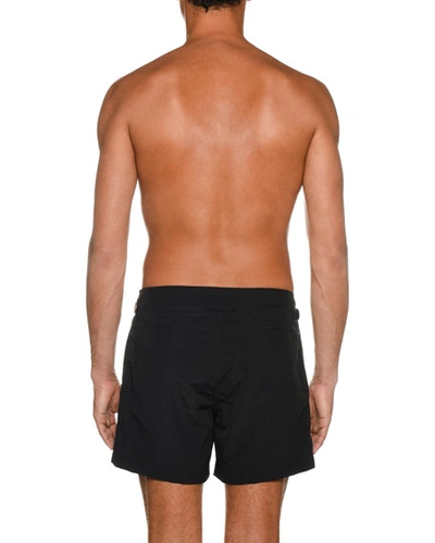 Shop Tom Ford Men's Solid Swim Trunks In Black