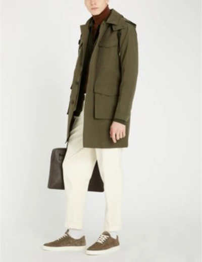 Shop Reiss Archer Cotton-blend Trench Coat In Khaki