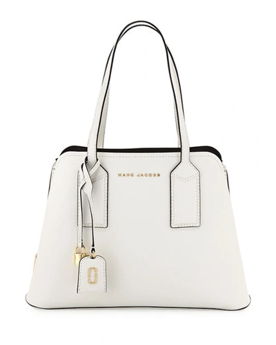 Shop Marc Jacobs The Editor Large Pebbled Leather Tote Bag In White