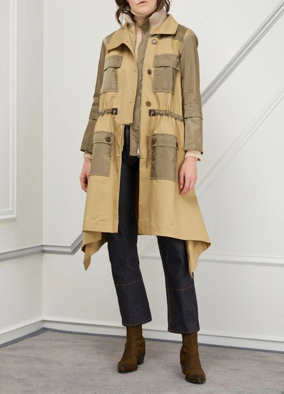 Shop Chloé Waisted Parka In Grove Brown