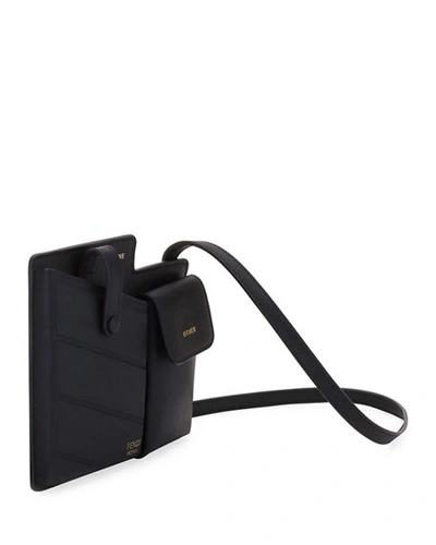Shop Fendi Bustine Mini Century Calf Crossbody Bag In Black