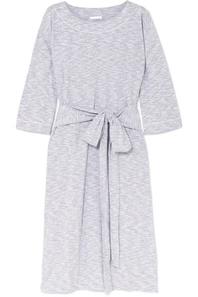 Shop Skin Freda Mélange Cotton-blend Jersey Nightdress In Light Gray