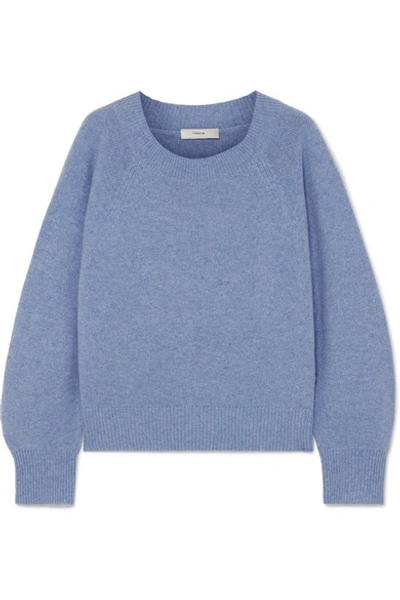 Shop Vince Wool And Cashmere-blend Sweater In Blue