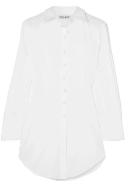 Shop Anna Quan Luna Cutout Cotton-poplin Mini Dress In White