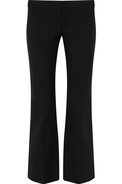 Shop Alexander Mcqueen Lace-up Grain De Poudre Bootcut Pants In Black