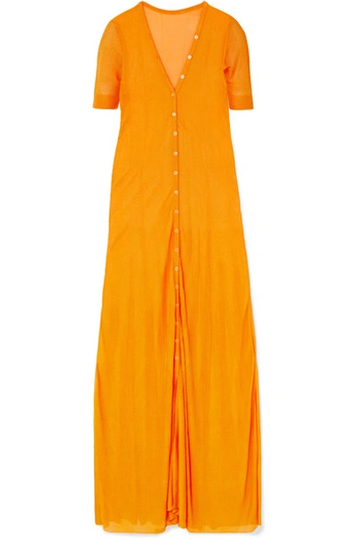Shop Jacquemus Dolcedo Stretch-knit Maxi Dress In Orange