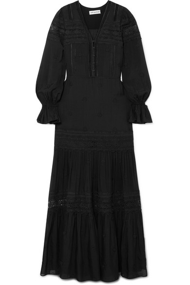 self portrait black maxi dress