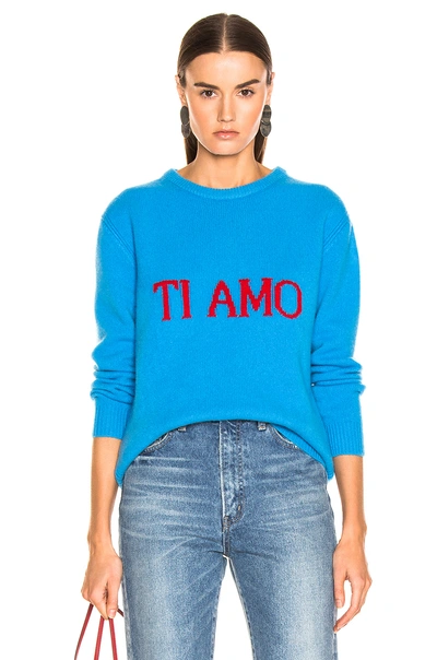 Shop Alberta Ferretti Ti Amo Sweater In Blue
