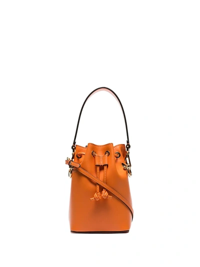 Shop Fendi Orange Mon Tresor Mini Leather Bag