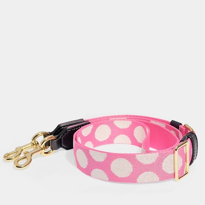 Shop Marc Jacobs | Large Dot Thin Webbing Strap In Pink And White Polyester