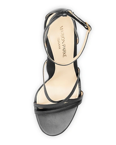 Shop Marion Parke Lillian Strappy Evening High-heel Sandals In Black