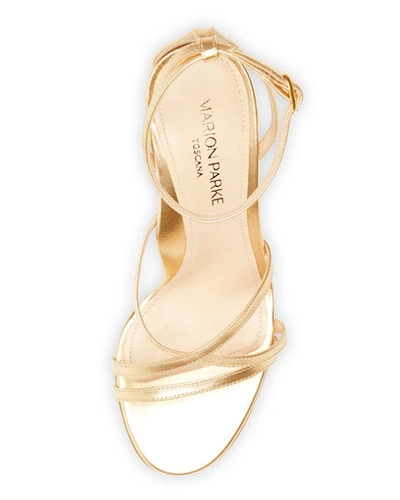 Shop Marion Parke Lillian Strappy Evening Sandals In Soft Gold
