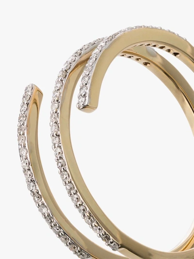 Shop Mateo 14k Yellow Gold Spiral Diamond Ring In Metallic