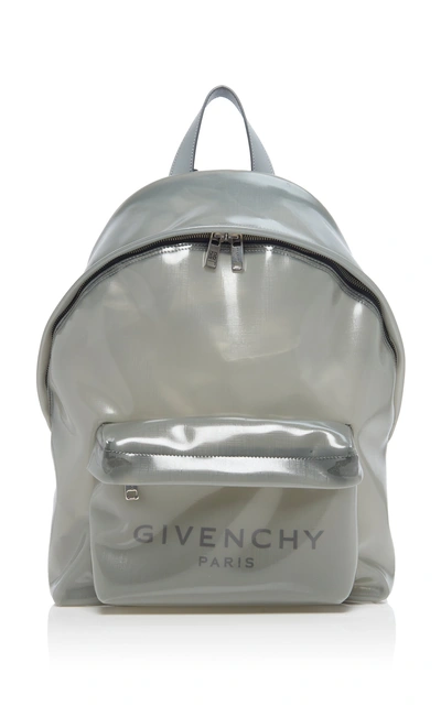 Shop Givenchy Transparent Logo Backpack In Grey