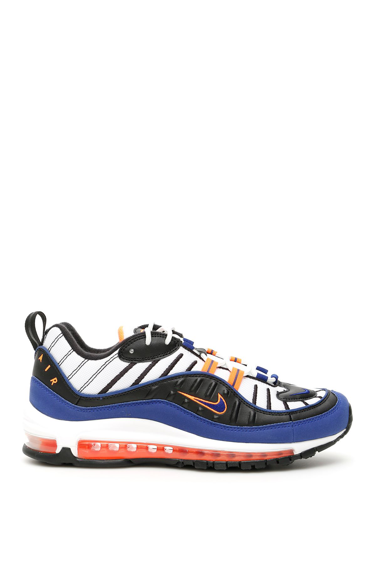 Nike Air Max 98 Sneakers In White Deep Royal Blue Orange Black Modesens