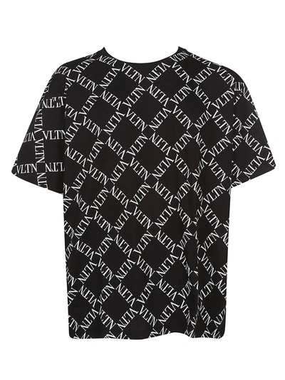 Shop Valentino Logo Print T-shirt In Black White