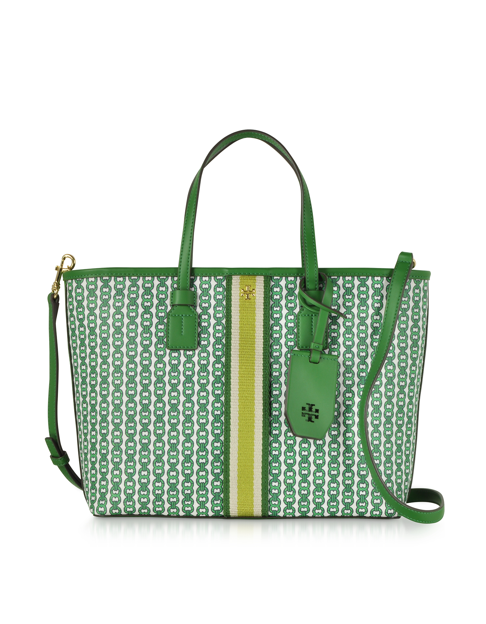 tory burch green tote bag