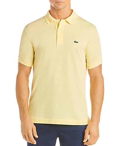 Shop Lacoste Heathered Pique Polo In Dark Yellow